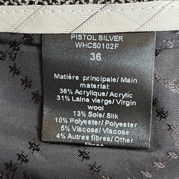 Zadig & Voltaire Herringbone Rhinestones Straight Leg Dress Pants Gray Small - Picture 8 of 11